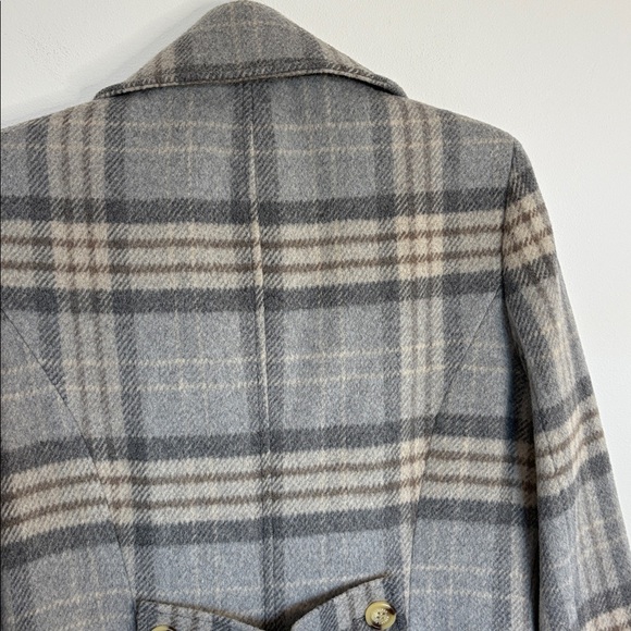 Lauren Ralph Lauren Wool Blend Double Breasted Plaid Coat - Picture 9 of 9